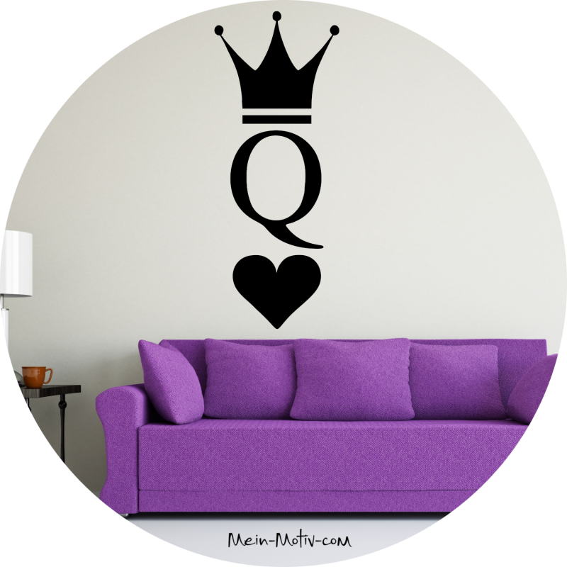 Preview: Wandtattoo 46205 König Dame Herz